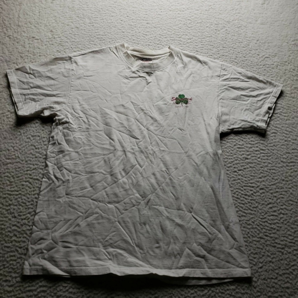 Vintage Oneita Shirt Mens Large White Shamrock Sportsfest 1998 Marathon Tee